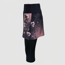 Load image into Gallery viewer, Printed running skirt with inner capri shorts and pockets - PEONIES