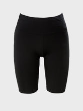 Load image into Gallery viewer, Black high waist mid length shorts with pockets - FITFOX - Fox-Pace