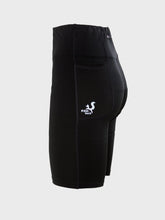 Load image into Gallery viewer, Black high waist mid length shorts with pockets - FITFOX - Fox-Pace