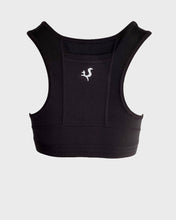 Ielādēt video galerijas pārlūkā, Racer-back crop top with back pocket - COAL - Fox-Pace