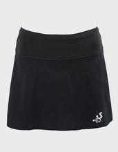 Load image into Gallery viewer, Black running skirt with inner shorts and pockets - NIGHT - Fox-Pace
