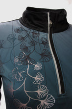 Ielādēt video galerijas pārlūkā, Long sleeve running dress with half zip and print - AQUAMARINE - Fox-Pace