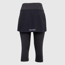 Load image into Gallery viewer, Black running skirt with inner capri shorts and pockets - BLACK FOX