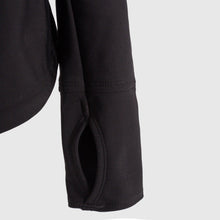 Ielādēt video galerijas pārlūkā, Black half zip warm winter long sleeve running top with watch windows and reflectors - BLACK FOX - Fox-Pace
