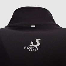 Ielādēt video galerijas pārlūkā, Black half zip warm winter long sleeve running top with watch windows and reflectors - BLACK FOX - Fox-Pace
