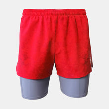 Ielādēt video galerijas pārlūkā, Men's split shorts with inner long shorts and pockets - BERRY - Fox-Pace