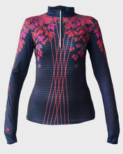 Load image into Gallery viewer, Printed half zip long sleeve running top-FOXTRAIL RED - Fox-Pace