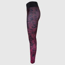 Load image into Gallery viewer, Printed high waist leggings with back pocket - BURGUNDY
