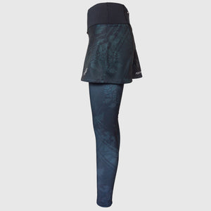Warm winter running leggings with an over skirt and brushed inside - MOONLIGHT
