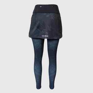 Warm winter running leggings with an over skirt and brushed inside - MOONLIGHT