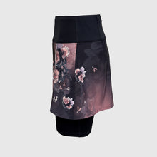 Load image into Gallery viewer, Printed running skirt with inner mid-length shorts and pockets - PEONIES
