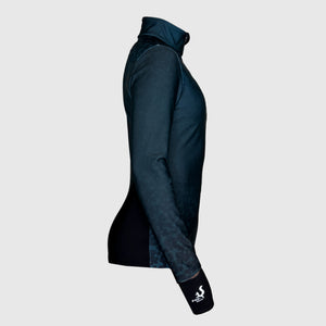 Warm fitted winter long sleeve running top with watch windows and reflectors - DREAMY PIXEL