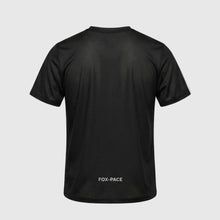 Load image into Gallery viewer, Black athletic shirt with 'FOX-PACE' branding on a light gray background
