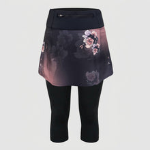 Load image into Gallery viewer, Printed running skirt with inner capri shorts and pockets - PEONIES
