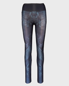 Printed high waist leggings with back pocket - MOONLIGHT - Fox-Pace