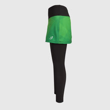 Load image into Gallery viewer, Warm winter running leggings with an over skirt and brushed inside GREEN - Fox-Pace
