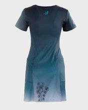Ielādēt video galerijas pārlūkā, Printed short-sleeve running dress with pockets - AQUAMARINE - Fox-Pace
