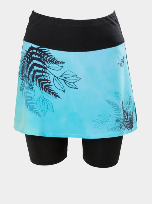 Printed running skirt with inner mid-length shorts and pockets - SUMMERSKY - Fox-Pace