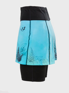 Printed running skirt with inner mid-length shorts and pockets - SUMMERSKY - Fox-Pace