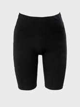 Load image into Gallery viewer, Black high waist mid length shorts with pockets - FITFOX - Fox-Pace
