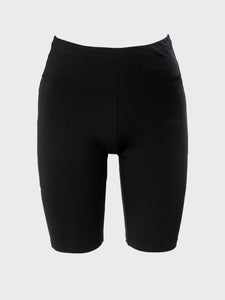 Black high waist mid length shorts with pockets - FITFOX - Fox-Pace