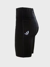 Load image into Gallery viewer, Black high waist mid length shorts with pockets - FITFOX - Fox-Pace
