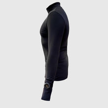 Load image into Gallery viewer, Men&#39;s half zip warm winter long sleeve running top with watch windows and reflectors - BLACK FOX - Fox-Pace
