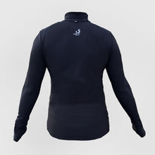 Load image into Gallery viewer, Men&#39;s half zip warm winter long sleeve running top with watch windows and reflectors - BLACK FOX - Fox-Pace
