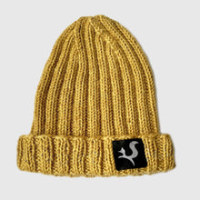 Load image into Gallery viewer, Knitted merino wool beanie with a reflective thread line and logo - BLAZE - Fox-Pace
