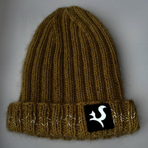 Knitted merino wool beanie with a reflective thread line and logo - BLAZE - Fox-Pace