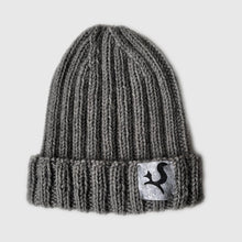 Load image into Gallery viewer, Knitted merino wool beanie with a reflective thread line and logo - BLAZE - Fox-Pace
