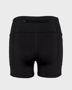 fitted design, wide waistband, gusseted crotch, one zipped and two back pockets, flatlock seams, reflective logo, four-way stretching material,  silicone leg-grippers, 