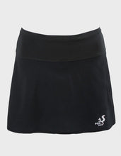 Ielādēt video galerijas pārlūkā, Black running skirt with inner shorts and pockets - NIGHT - Fox-Pace
