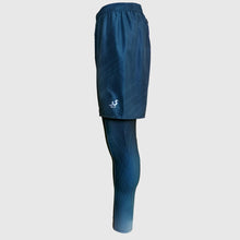 Load image into Gallery viewer, Printed men&#39;s running shorts with inner leggings and pockets - OCEAN BLUE - Fox-Pace

