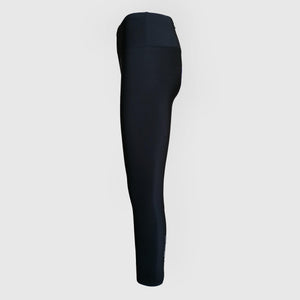 High waist warm winter running leggings with back pocket and reflectors - RAVEN - Fox-Pace