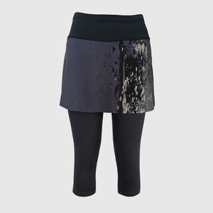 Printed running skirt with inner capri shorts and pockets - CAMO