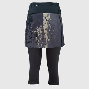 Printed running skirt with inner capri shorts and pockets - CAMO