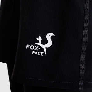 Melni skriešanas svārki ar pagarinātiem apakššortiem un kabatām - BLACK FOX