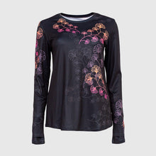 Ielādēt video galerijas pārlūkā, Printed long sleeve running top - FLOWERS - Fox-Pace
