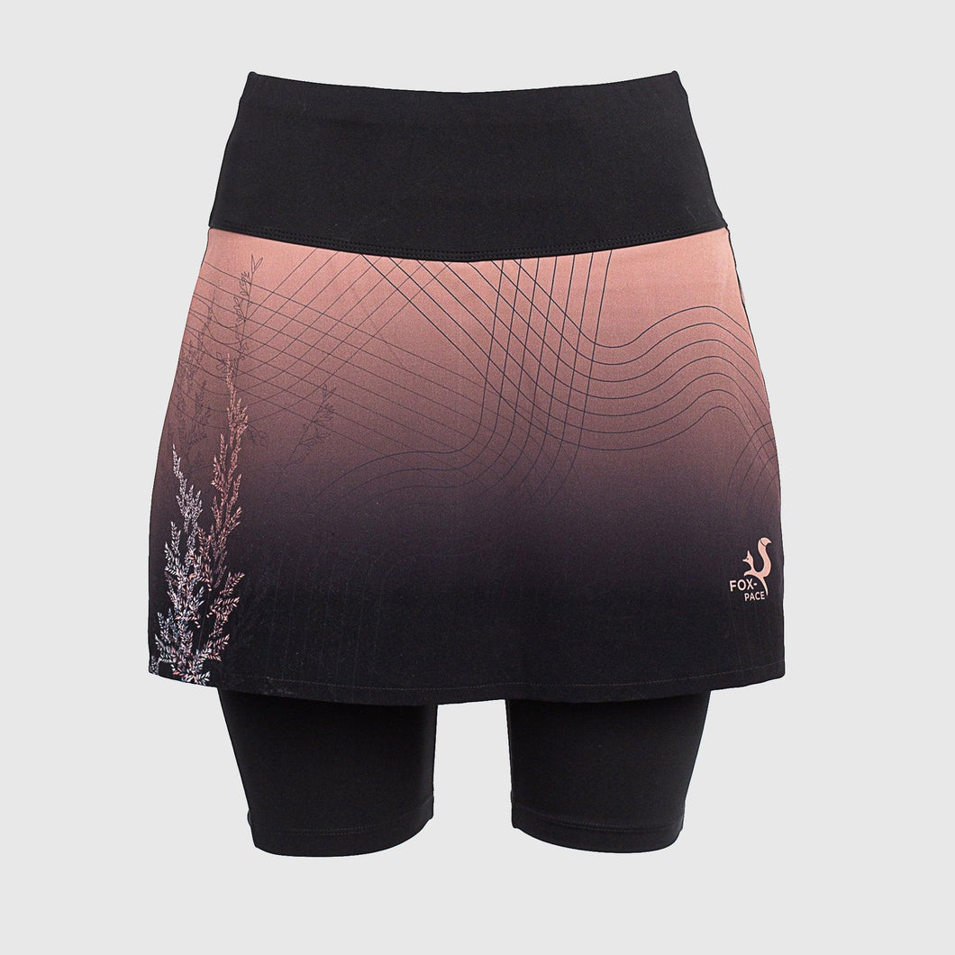 Printed running skirt with inner mid-length shorts and pockets - REED - Fox-Pace