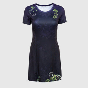 Printed short-sleeve running dress with pockets - SOLSTICE - Fox-Pace