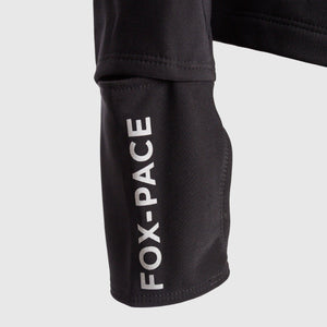 long sleeve black top calf detail with logo reflector