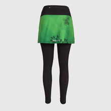 Load image into Gallery viewer, Warm winter running leggings with an over skirt and brushed inside GREEN - Fox-Pace
