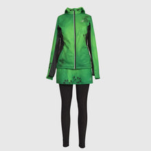 Load image into Gallery viewer, Warm winter running leggings with an over skirt and brushed inside GREEN - Fox-Pace
