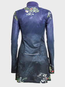 Long sleeve running dress with half zip and print - NIGHTFALL - Fox-Pace