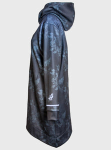 Printed unisex hoodie with an asymmetrical hemline - VIOLET - Fox-Pace