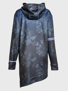 Printed unisex hoodie with an asymmetrical hemline - VIOLET - Fox-Pace