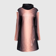 Load image into Gallery viewer, Printed cut-out shoulder long-sleeve dress with pockets and brushed inside - REED
