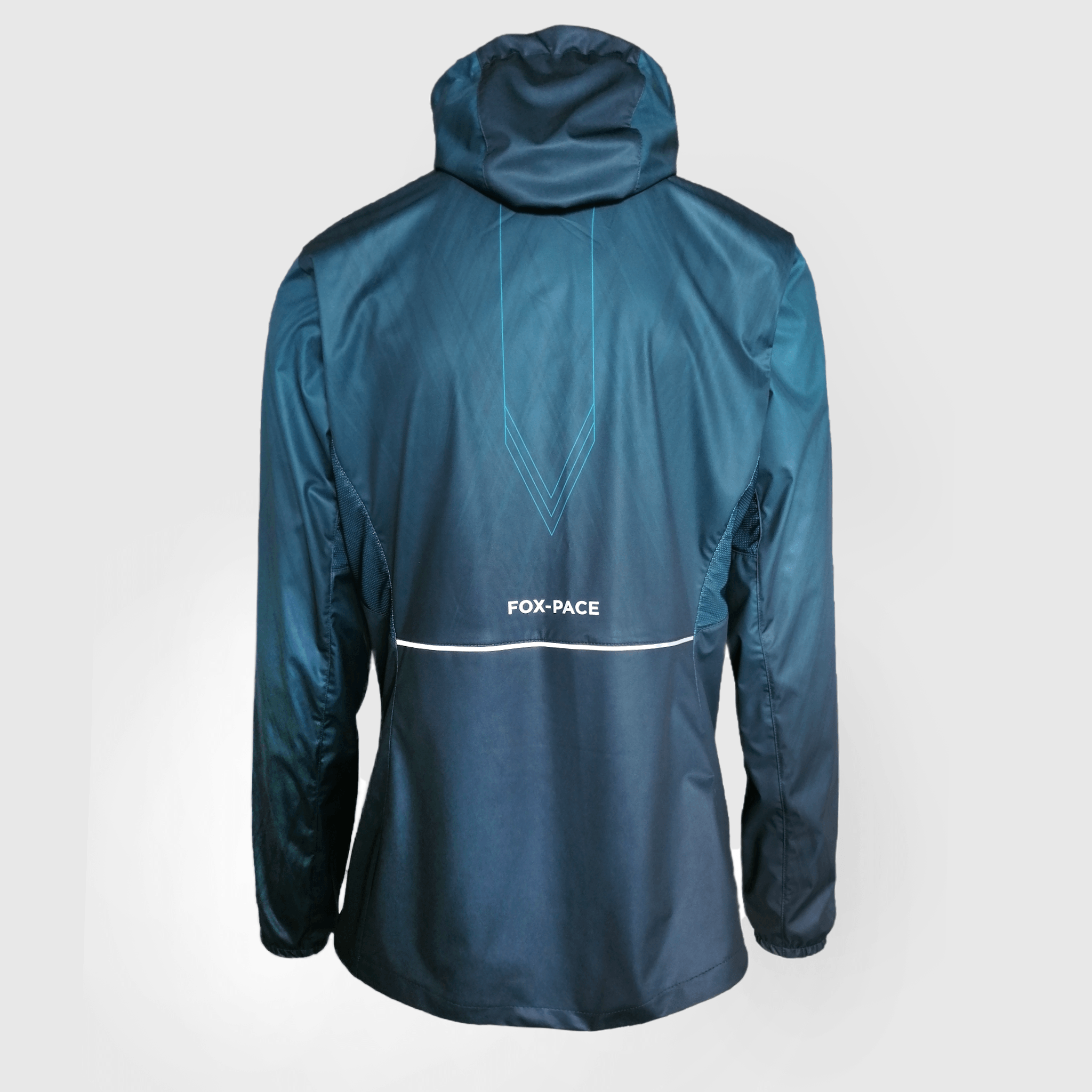Men s softshell running jacket with hood OCEAN BLUE